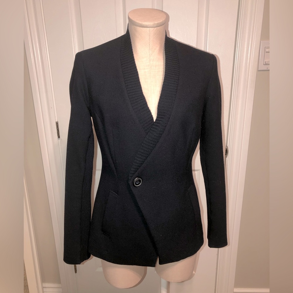 Iris Setlakwe black jacket with knit details
